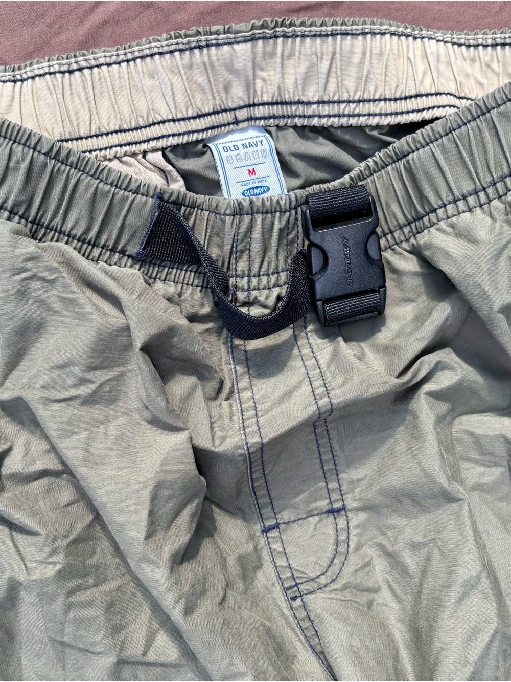 Old Navy Men's Olive Elastic Waist PANTS with Buckle